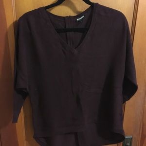 3/4 sleeve back zip sweater